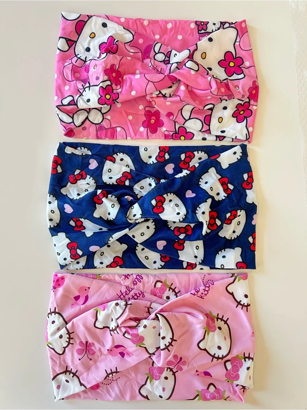 Hello Kitty Stretch Headband Set - Pink, Navy & Light Pink